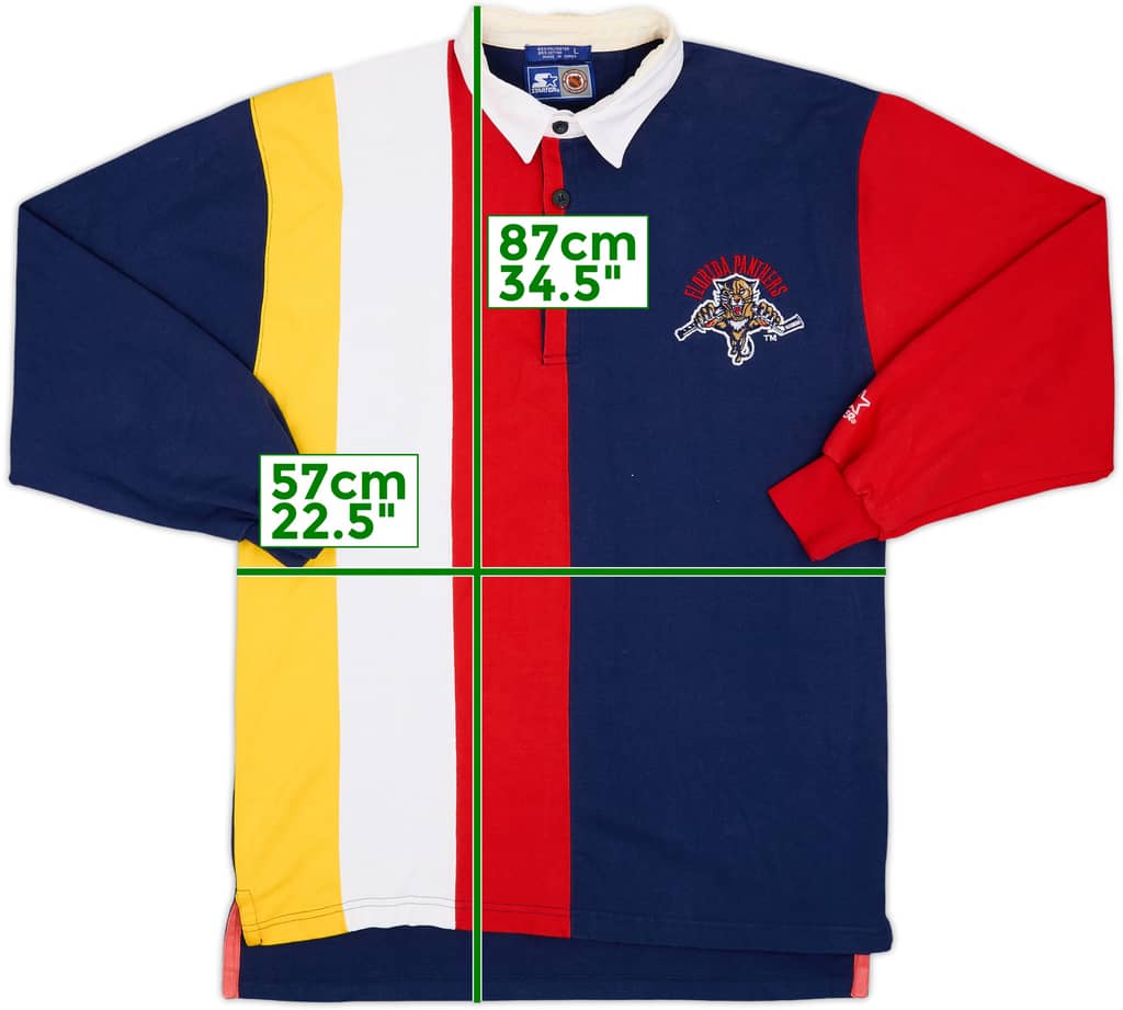 1993-99 Florida Panthers Starter Rugby Polo Shirt - 7/10 - (L)