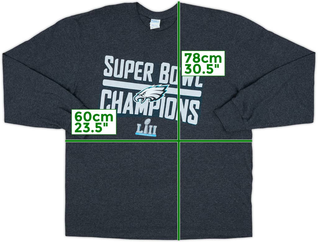 2018 Philadelphia Eagles Super Bowl Champions L/S Graphic Tee - 8/10 - (XL)