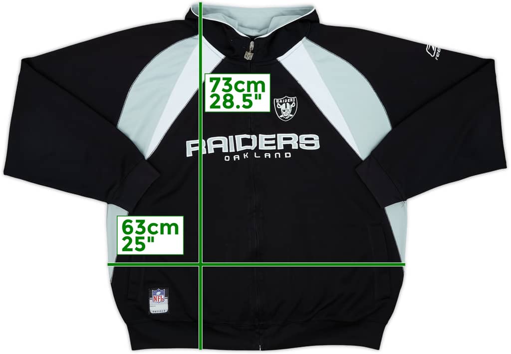 2002-04 Oakland Raiders Reebok Full-Zip Hooded Sweat Top - 8/10 - (XL)