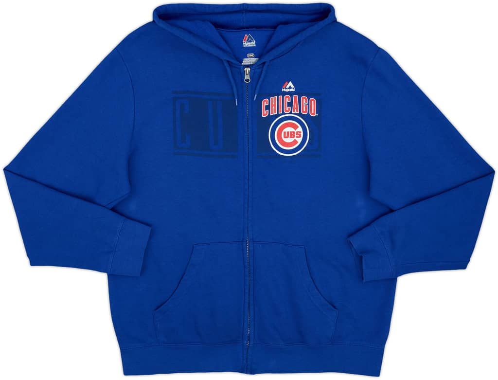 2016 Chicago Cubs Majestic Full Zip Hooded Sweat Top - 8/10 - (L)