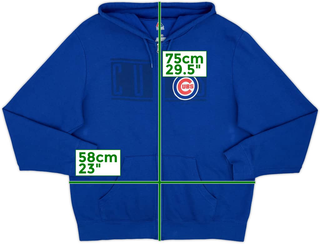 2016 Chicago Cubs Majestic Full Zip Hooded Sweat Top - 8/10 - (L)