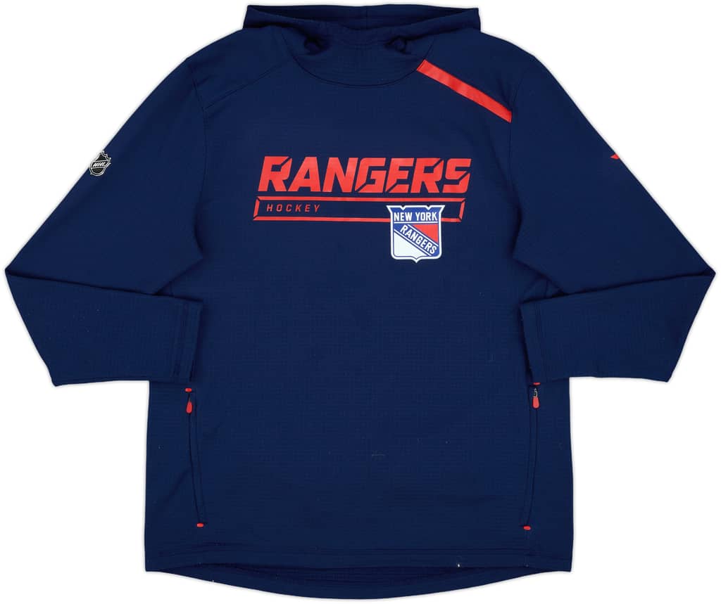 2018-19 New York Rangers Fanatics Pro Hooded Training Top - 6/10 - (L)