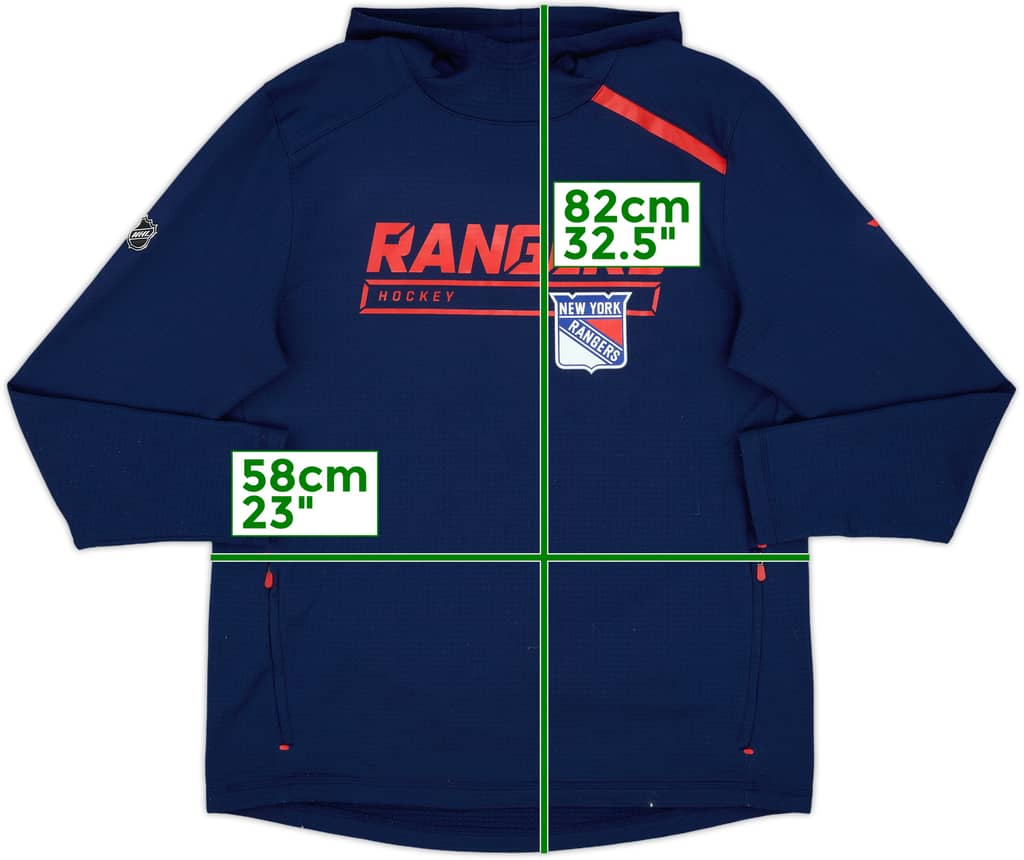 2018-19 New York Rangers Fanatics Pro Hooded Training Top - 6/10 - (L)