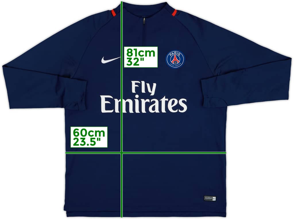 2017-18 Paris Saint-Germain Nike 1/4 Zip Drill Top - 6/10 - (XL)