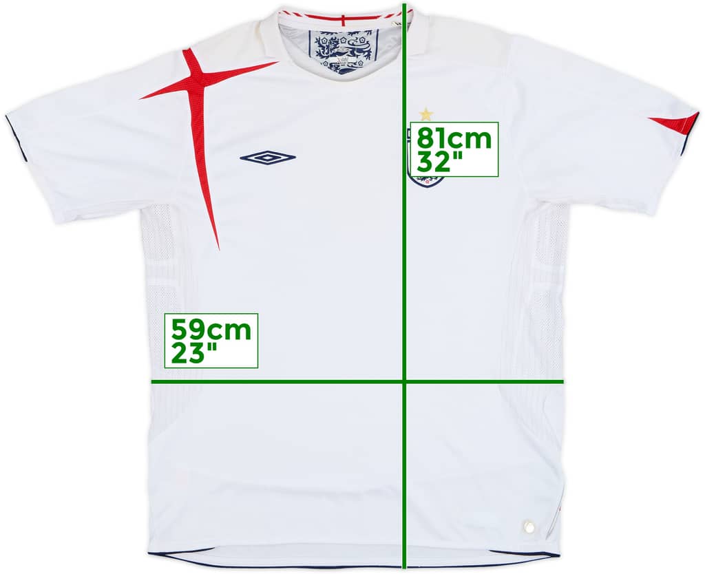 2005-07 England Home Shirt - 5/10 - (XL)