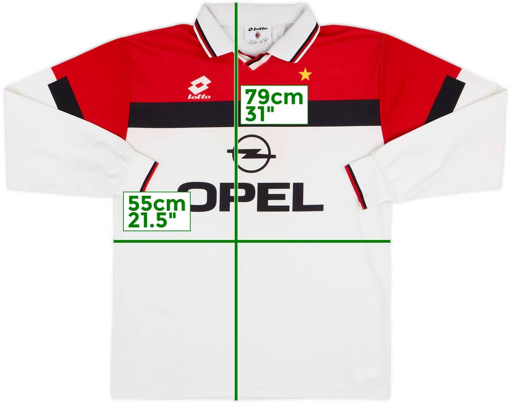 1994-95 AC Milan Away L/S Shirt - 5/10 - (L)