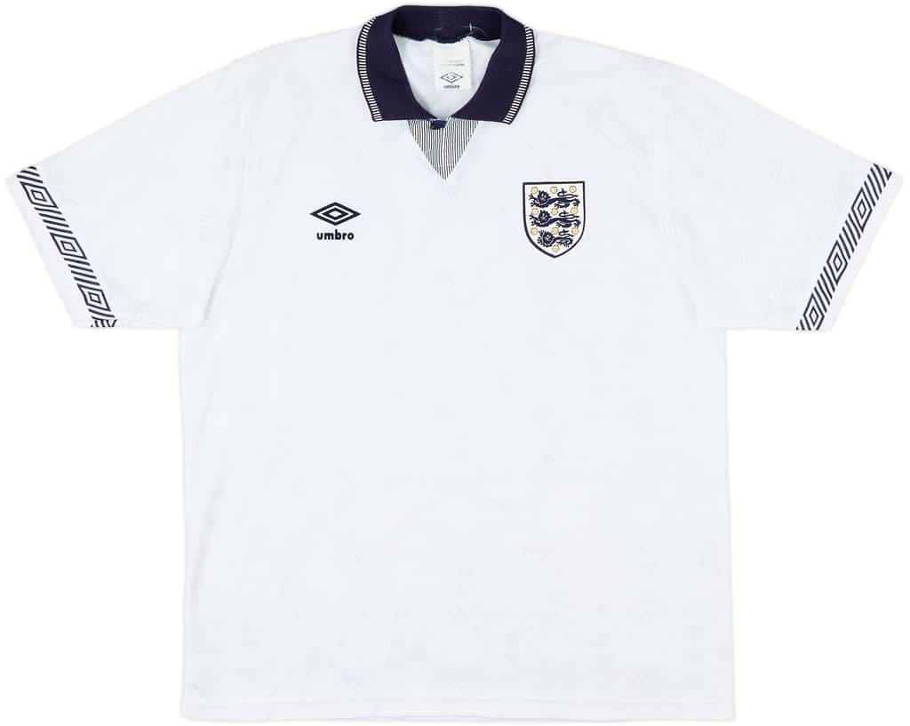 1990-92 England Home Shirt - 9/10 - (L)