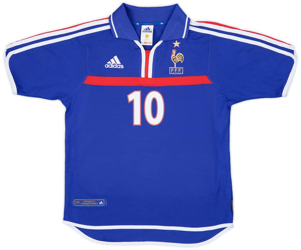 2000-02 France Home Shirt Zidane #10 - 8/10 - (Y)