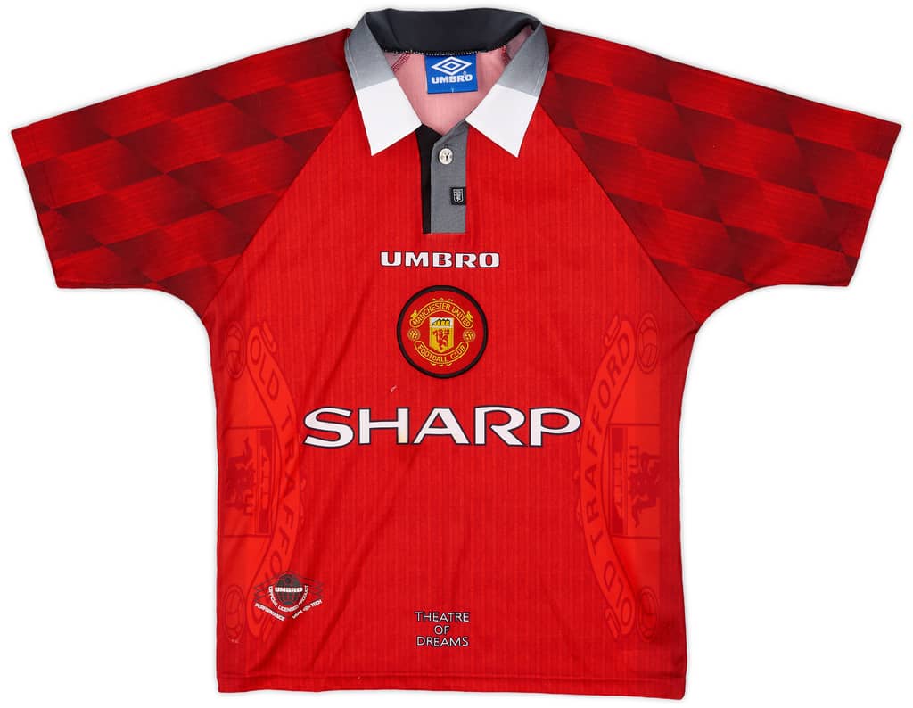 1996-98 Manchester United Home Shirt Cantona #7 - 8/10 - (Y)