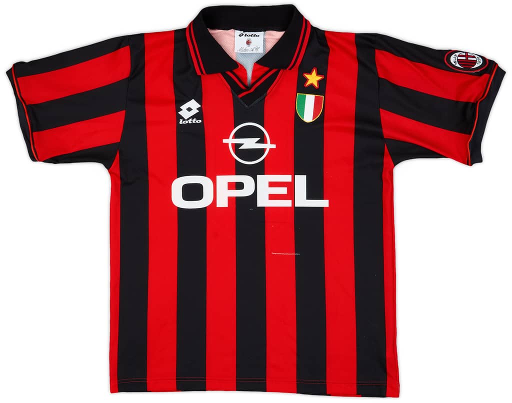 1995-96 AC Milan Home Shirt Weah #9 - 7/10 - (S)