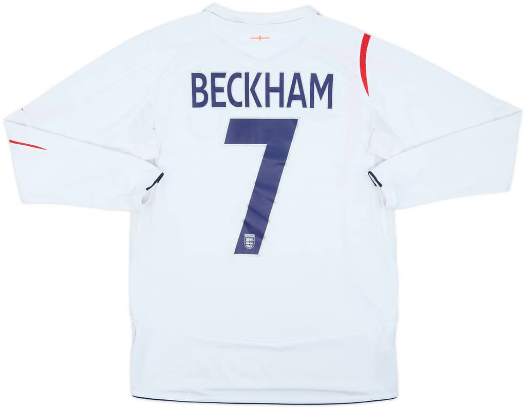 2005-07 England Home L/S Shirt Beckham #7