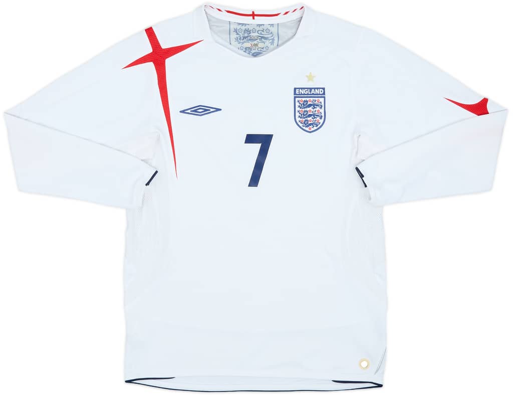 2005-07 England Home L/S Shirt Beckham #7