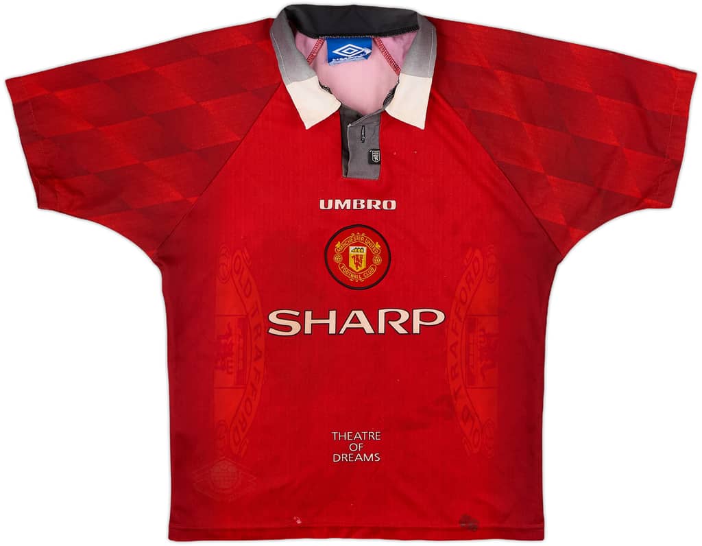 1996-98 Manchester United Home Shirt - 4/10 - (L.Boys)