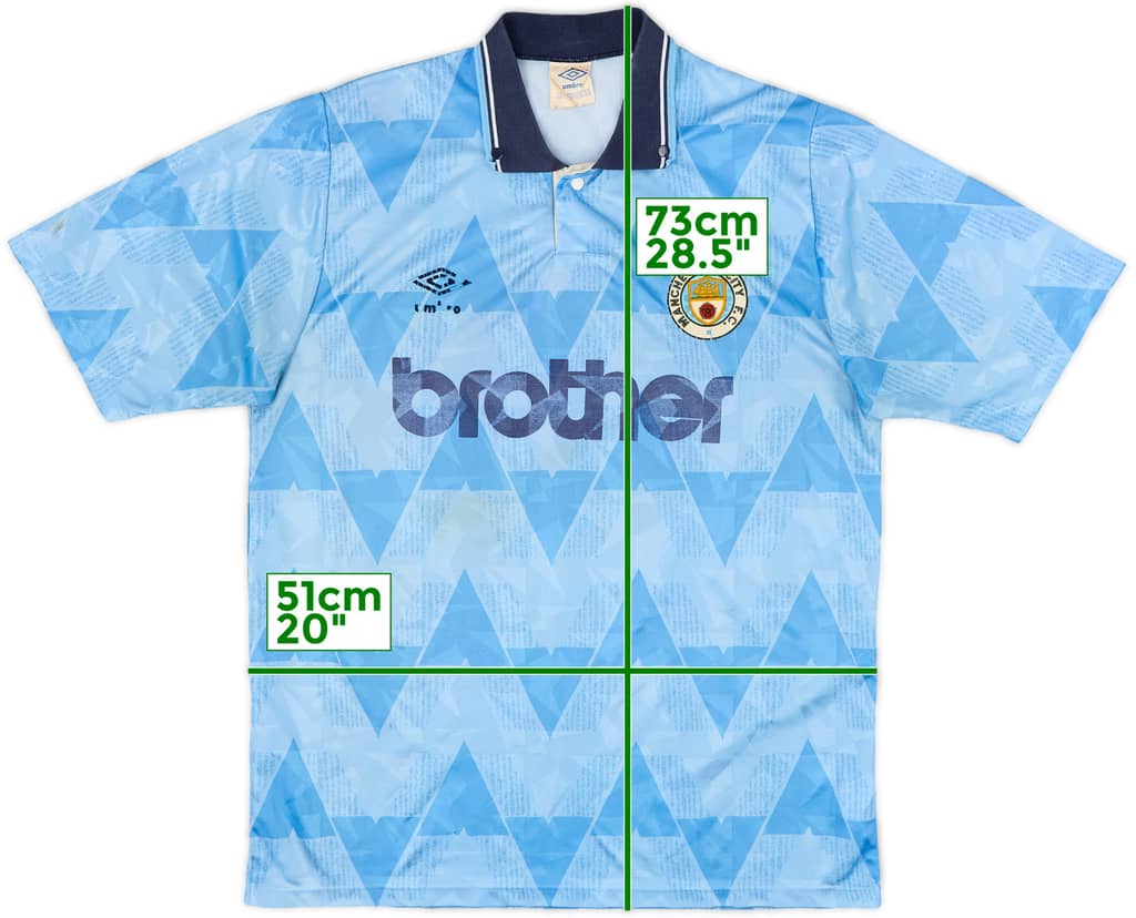 1991-93 Manchester City Home Shirt - 5/10 - (M)