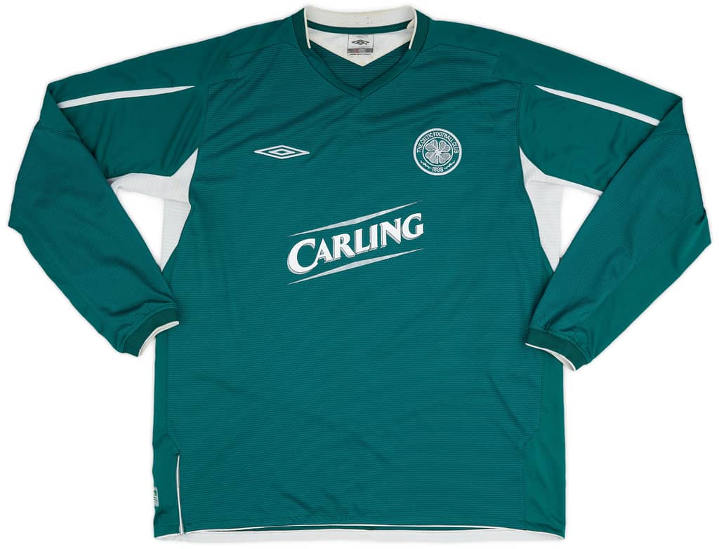 2004-05 Celtic Away L/S Shirt Lennon #18 - 9/10 - (XL)