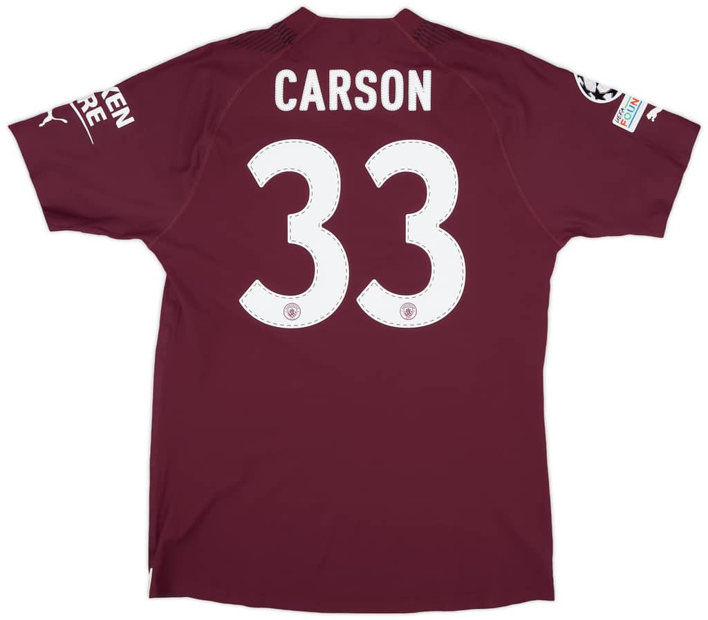 2022-23 Manchester City Match Issue CL GK S/S Shirt Carson #33 - As New - (XL)