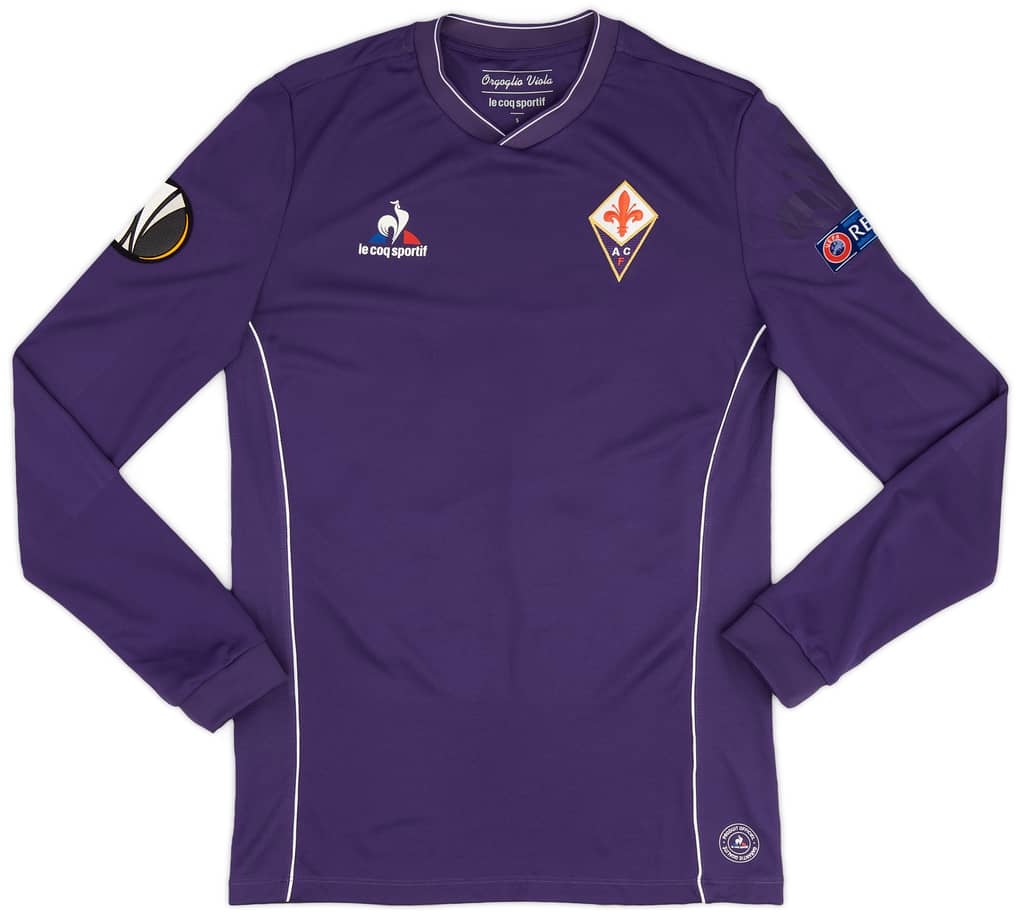 2015-16 Fiorentina Match Issue European Home L/S Shirt B. Valero #20 - As New - (S)