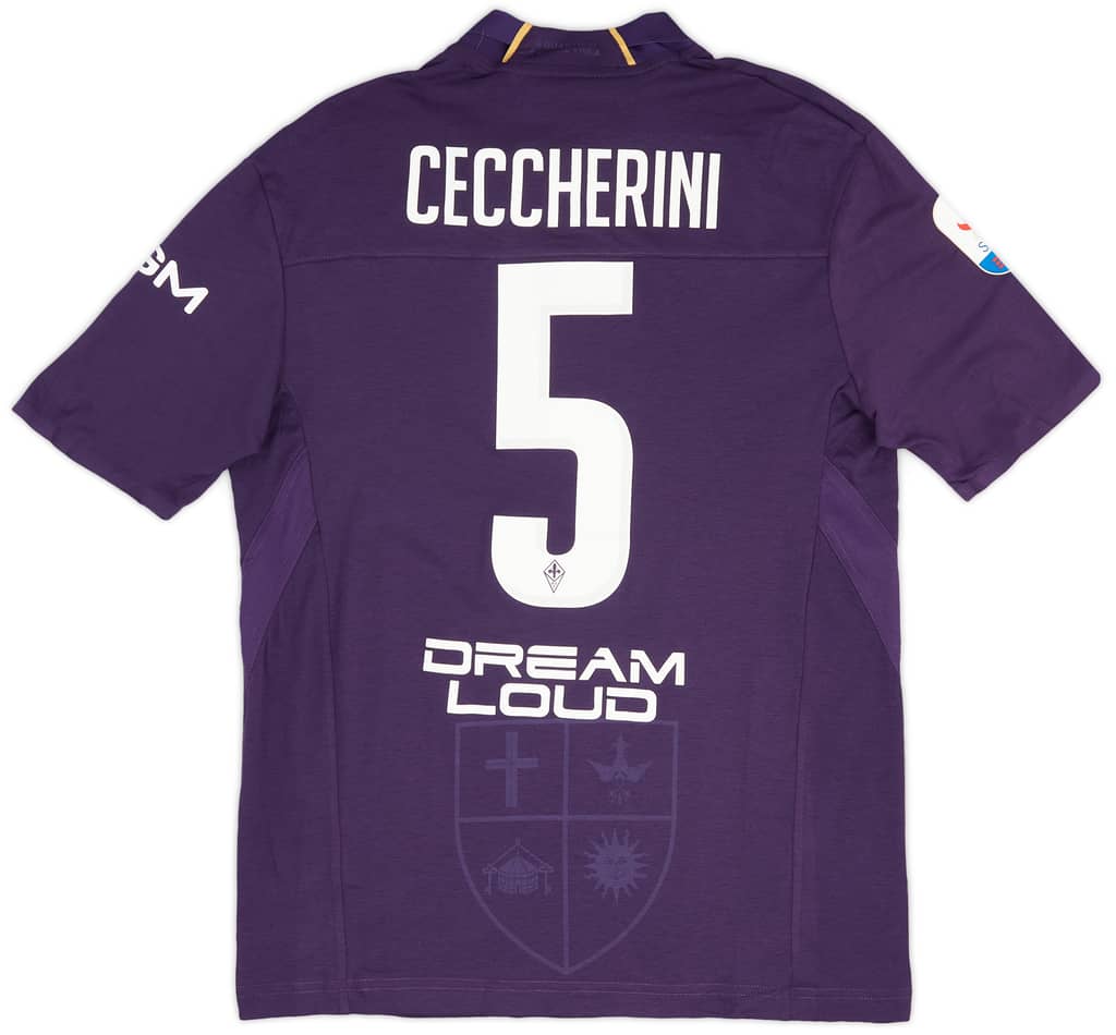 2018-19 Fiorentina Match Issue Home Shirt Ceccherini #5 - As New - (L)