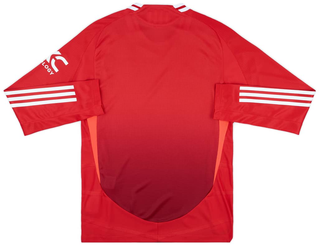 2024-25 Manchester United Player Issue Home L/S Shirt - As New- (S)