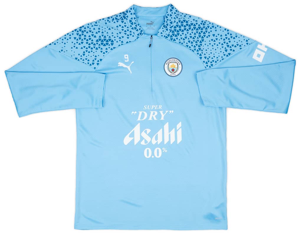 2023-24 Manchester City Player Issue 1/4 Zip Training Top #9 (Haaland) - As New - (XL)