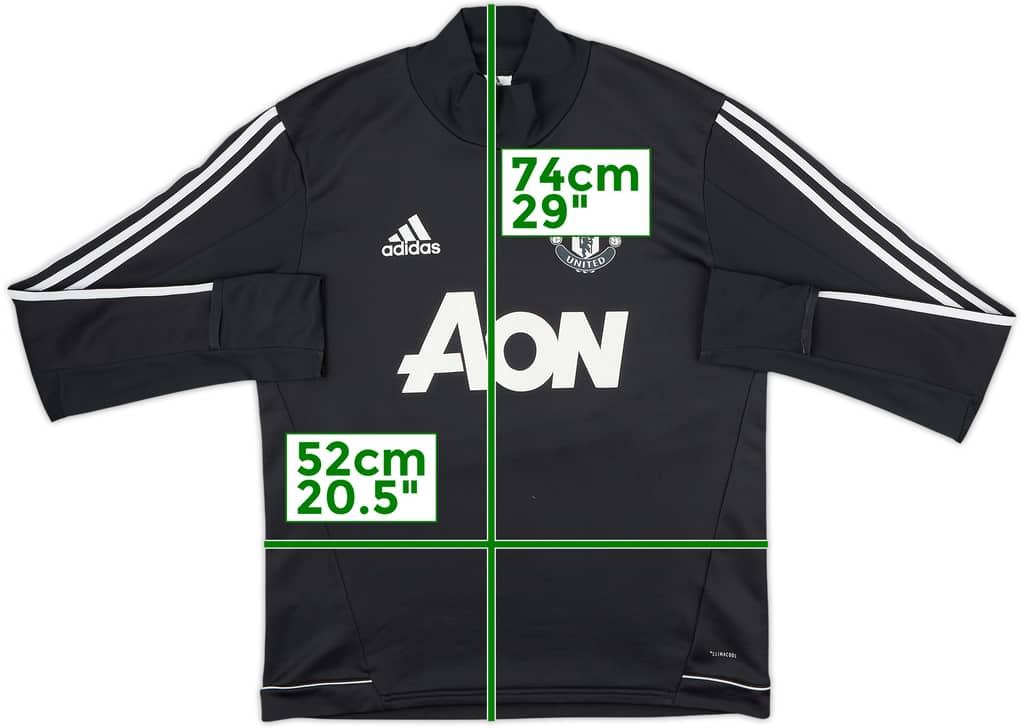 2017-18 Manchester United adidas 1/4 Zip Drill Top - 8/10 - (M)