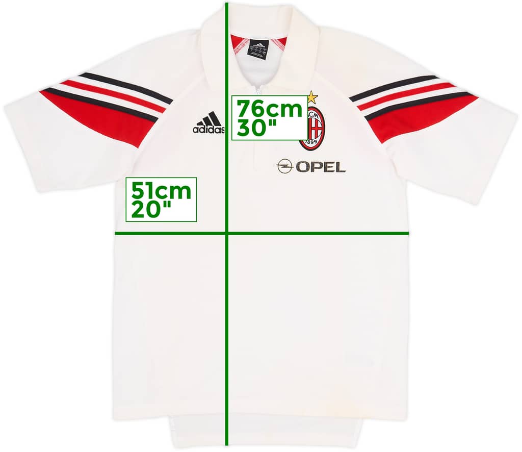 2003-04 AC Milan adidas 1/4 Zip Polo Shirt - 6/10 - (S)
