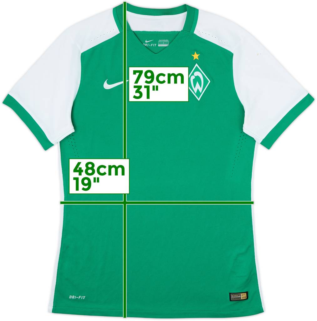 Camiseta de local versión jugador del Werder Bremen 2015-16 - 7/10 - (L)