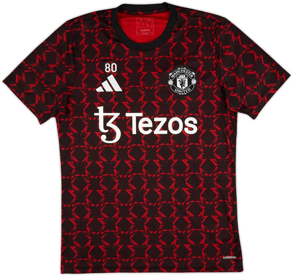 2024-25 Manchester United Player Issue adidas Training Shirt #80 - 10/10 - (M)