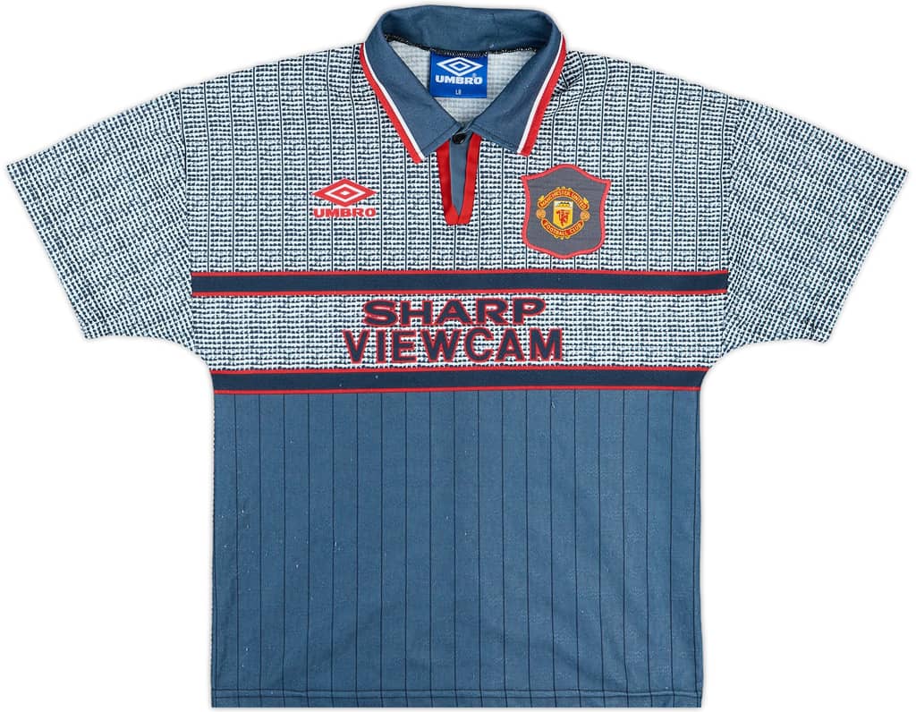 1995-96 Manchester United Away Shirt - 8/10 - (L.Boys)