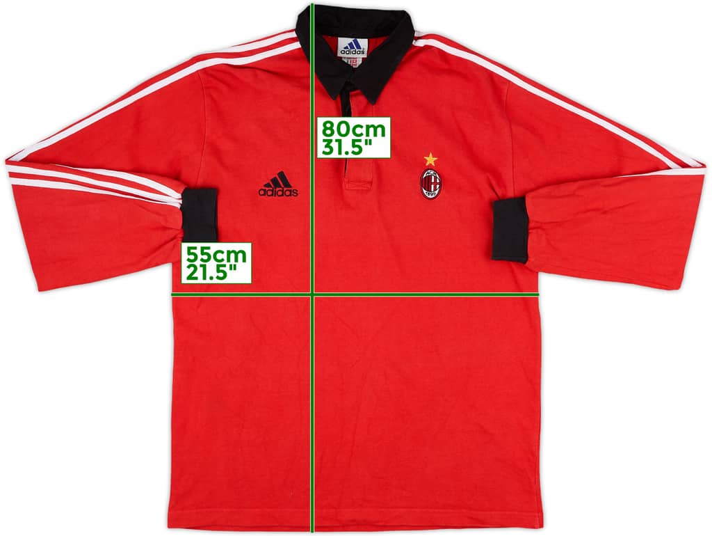 1999-00 AC Milan adidas Polo L/S Shirt - 6/10 - (M)