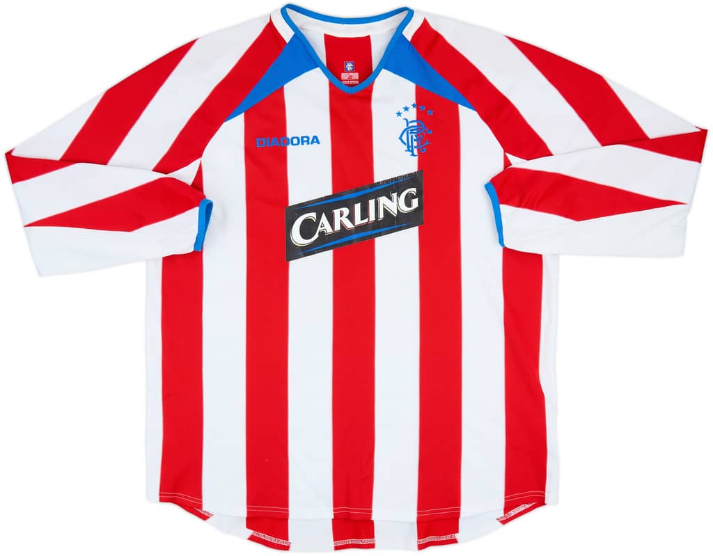 2003-04 Rangers Away L/S Shirt - 7/10 - (XL)