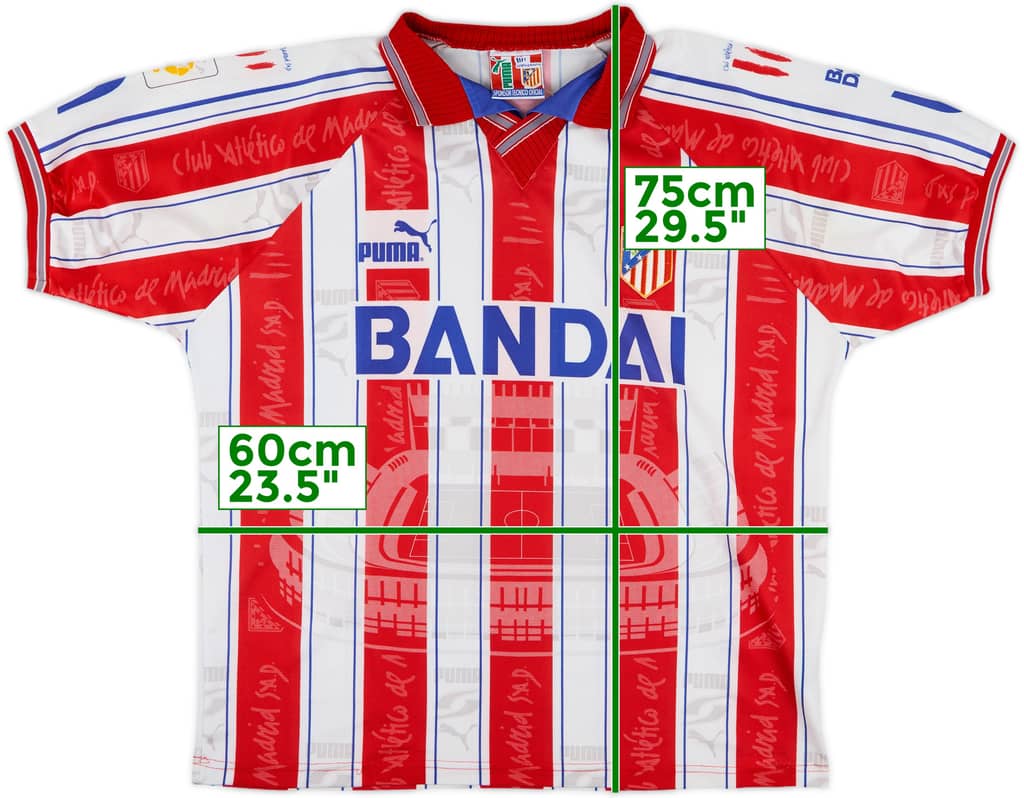 1996-97 Atletico Madrid Home Shirt - 8/10 - (XL)