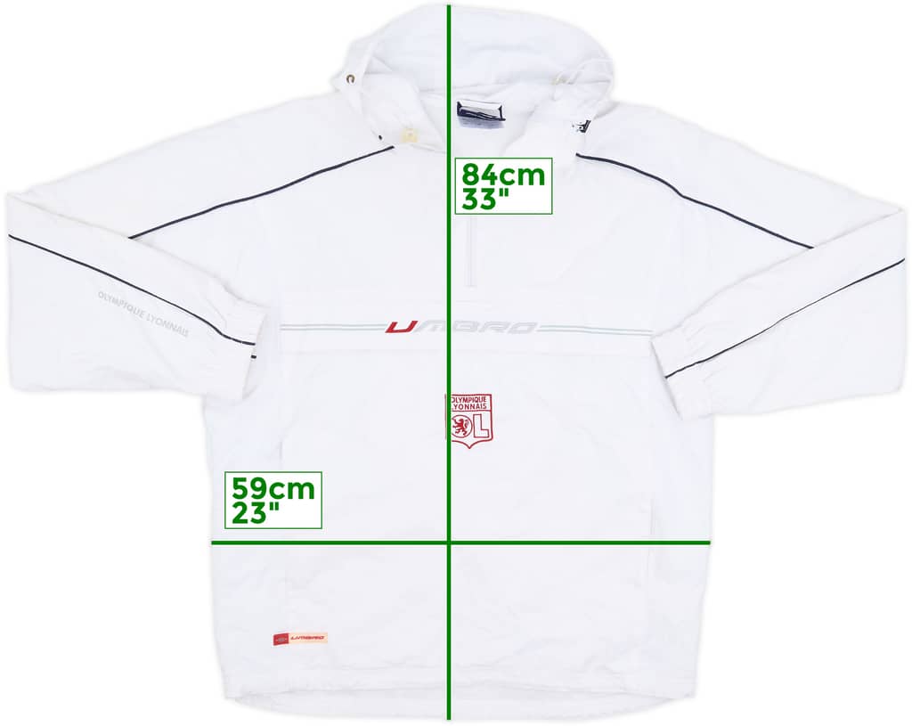 2002-03 Lyon Umbro 1/2 Zip Hooded Rain Jacket - 4/10 - (M)