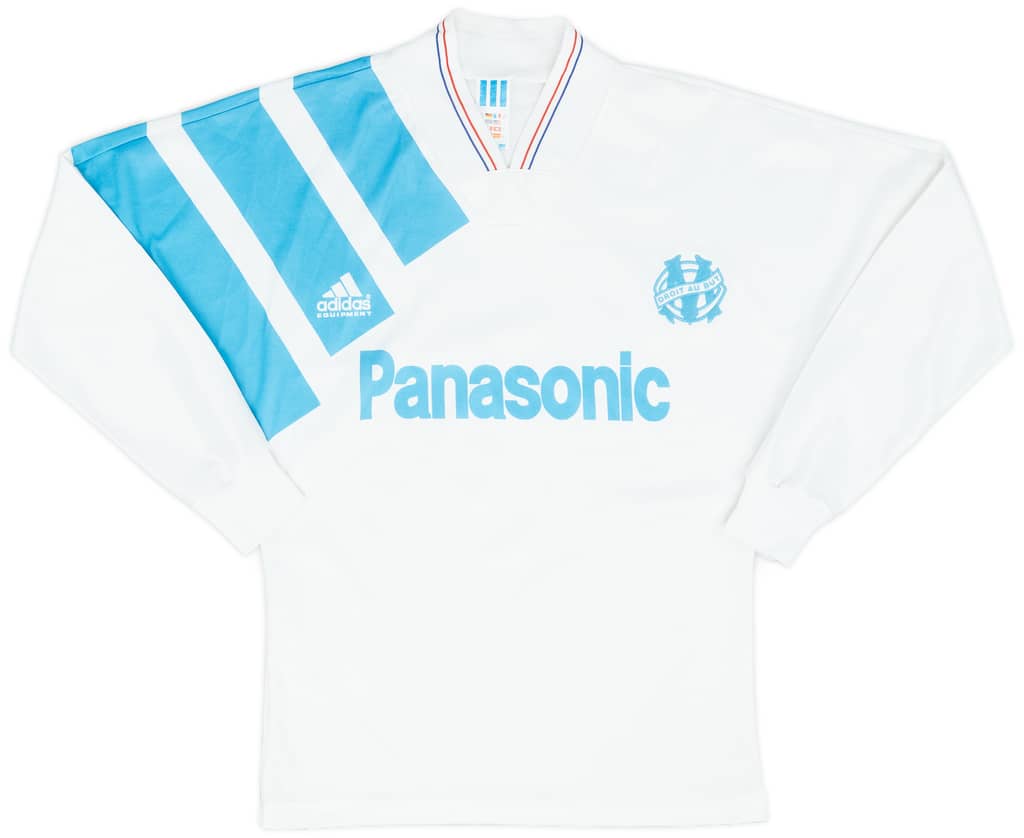 1991-92 Olympique Marseille Home L/S Shirt - 9/10 - (S)