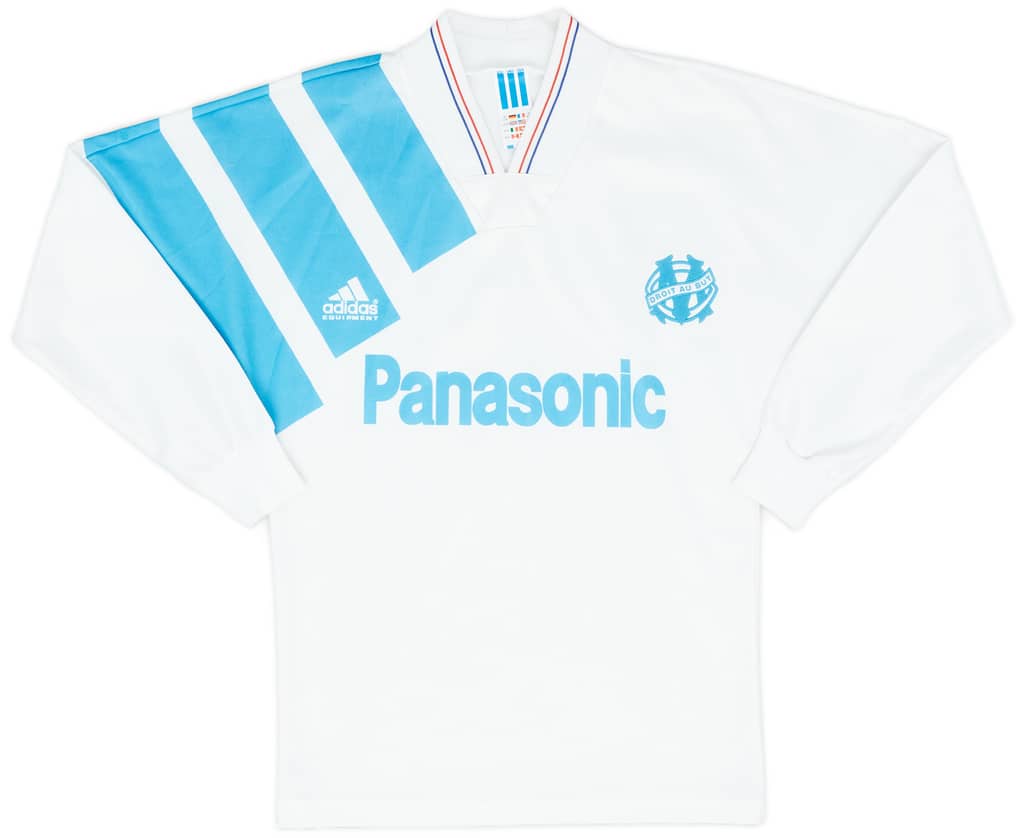1991-92 Olympique Marseille Home L/S Shirt - 9/10 - (S)