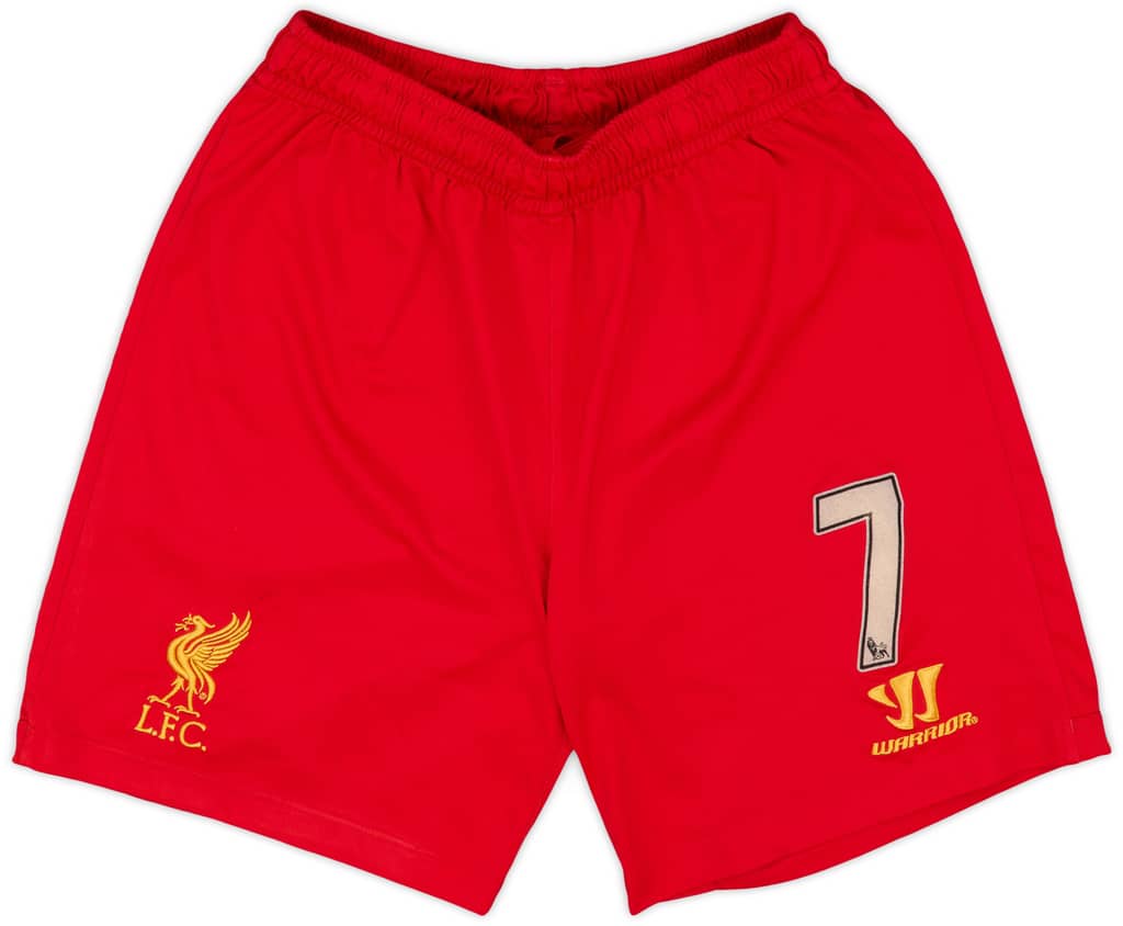 2012-13 Liverpool Player Issue Home Shorts #7 (Suarez) - 8/10 - (S)