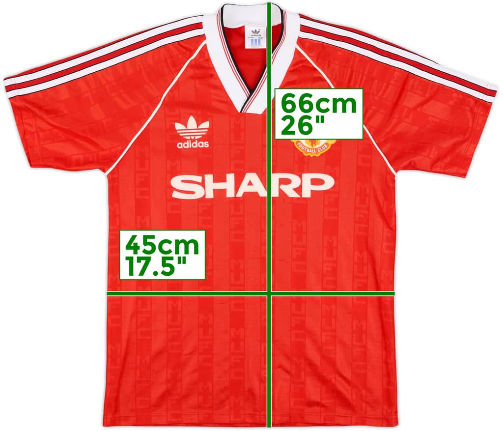 1988-90 Manchester United Home Shirt - 8/10 - (S)