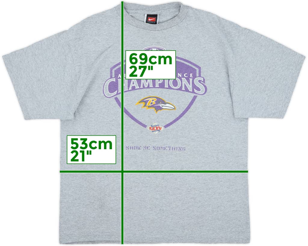 2001 Baltimore Ravens AFC Champions Nike Tee - 7/10 - (M)