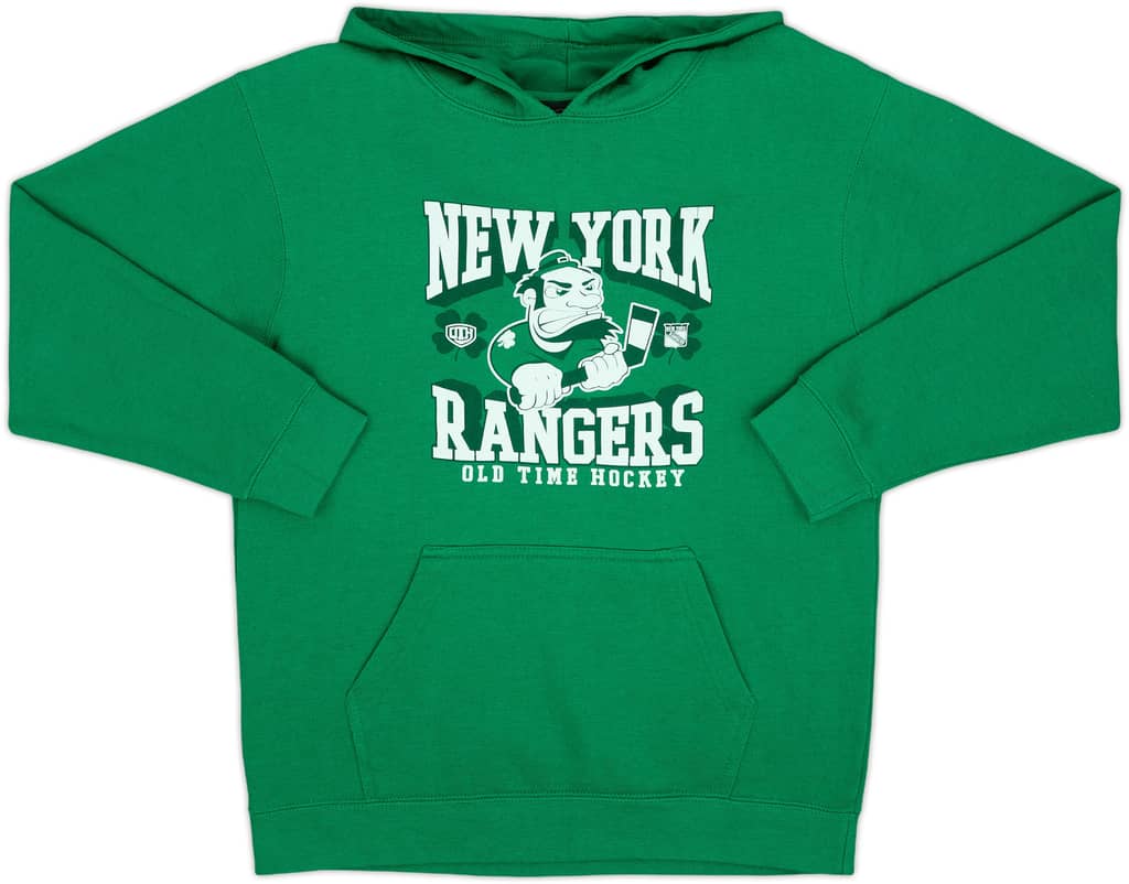 2010s New York Rangers Old Time Hockey Hooded Sweat Top - 8/10 - (L.Boys)