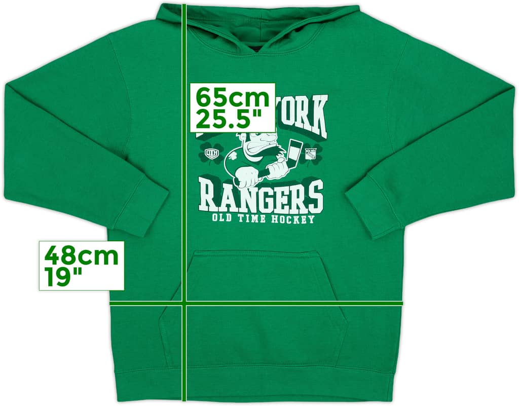 2010s New York Rangers Old Time Hockey Hooded Sweat Top - 8/10 - (L.Boys)