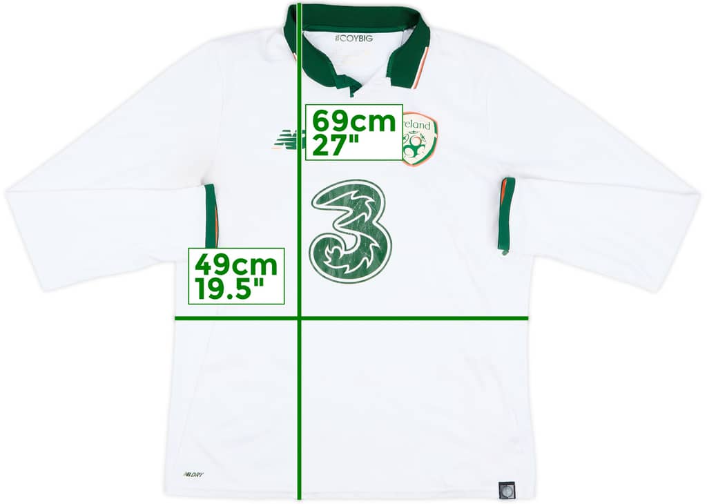2017-18 Ireland Away L/S Shirt - 3/10 - (M)