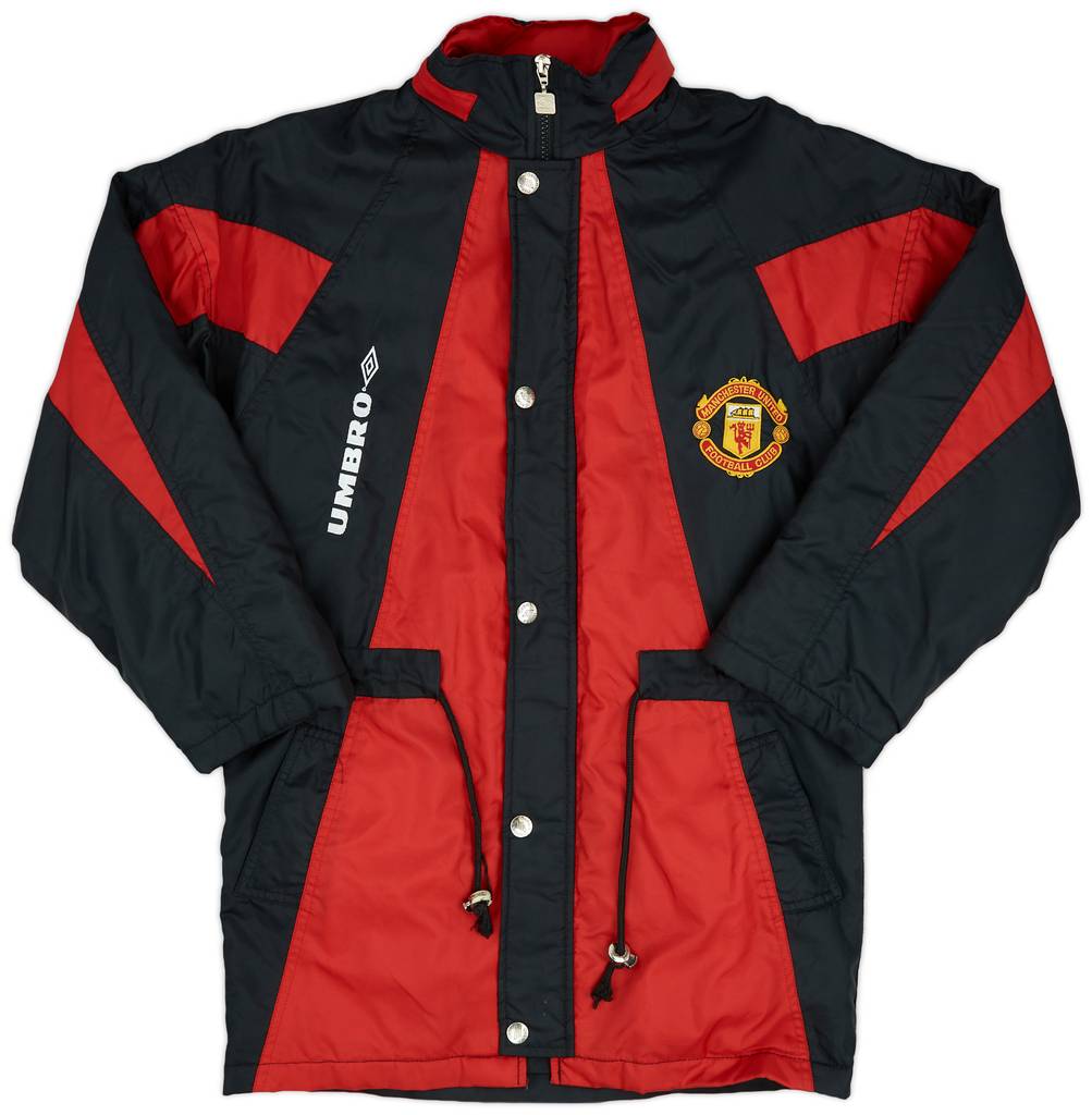 1992-93 Manchester United Umbro Padded Bench Coat - 9/10 - (L.Boys)