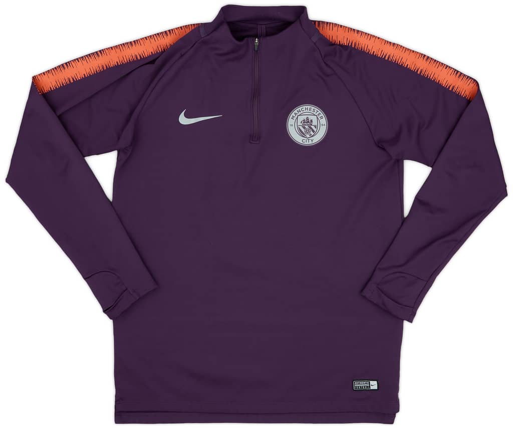 2018-19 Manchester City Nike 1/4 Zip Drill Top - 9/10 - (M)