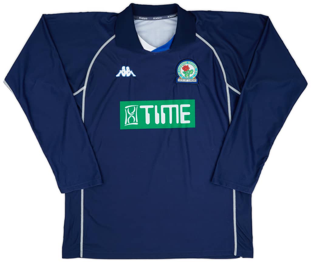 2001-02 Blackburn Rovers Away L/S Shirt Dunn #8 - 8/10 - (XXL)