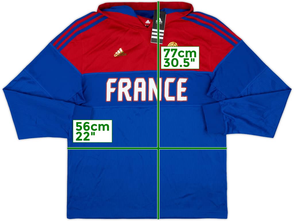 2016 France National Basketball adidas Hooded Sweat Top (M)
