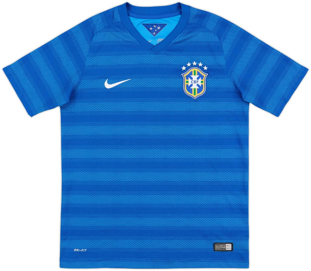 2014-15 Brazil Away Shirt - 10/10 - (L.Boys)