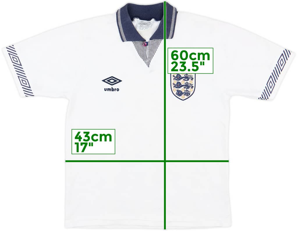 1990-92 England Home Shirt - 9/10 - (L.Boys)