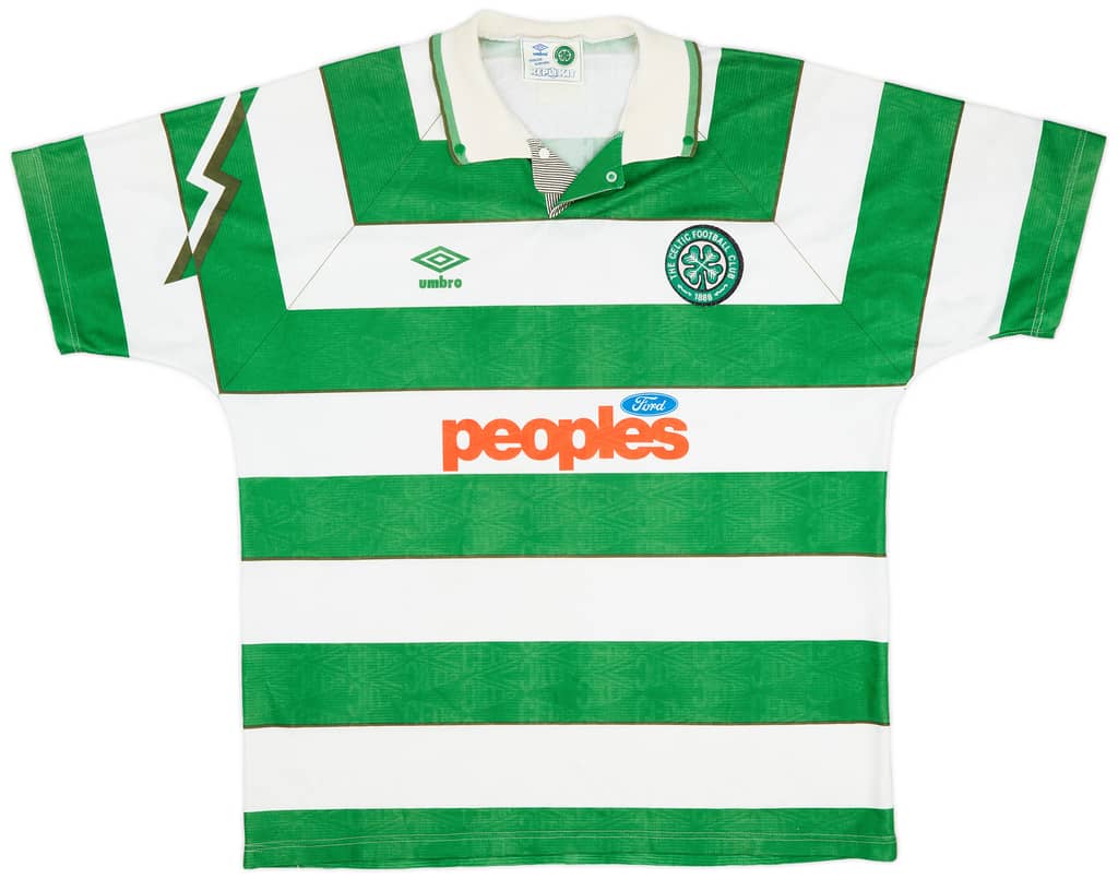 1991-92 Celtic Home Shirt - 8/10 - (L)