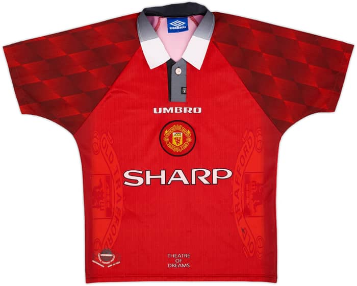 1996-98 Manchester United Home Shirt Beckham #10 - 9/10 - (Y)