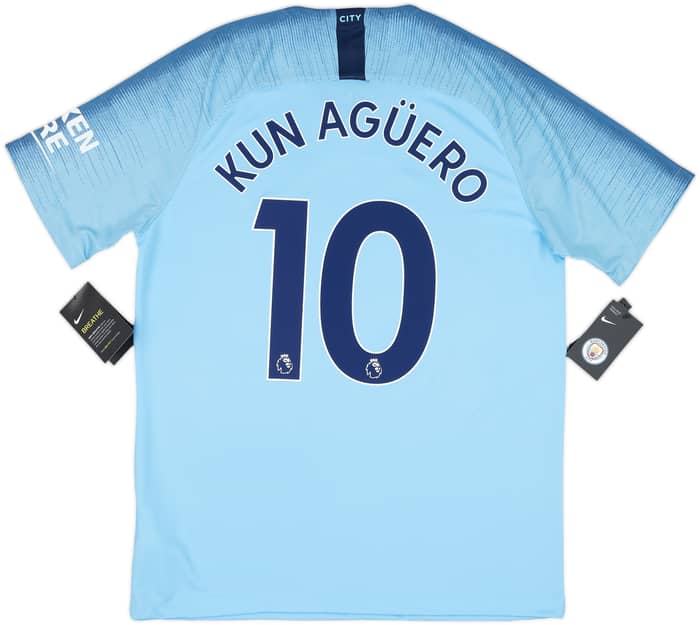 2018-19 Manchester City Home Shirt Kun Aguero #10 (L)
